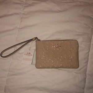 Brand New Beige Coach Wristlet  W/Tags